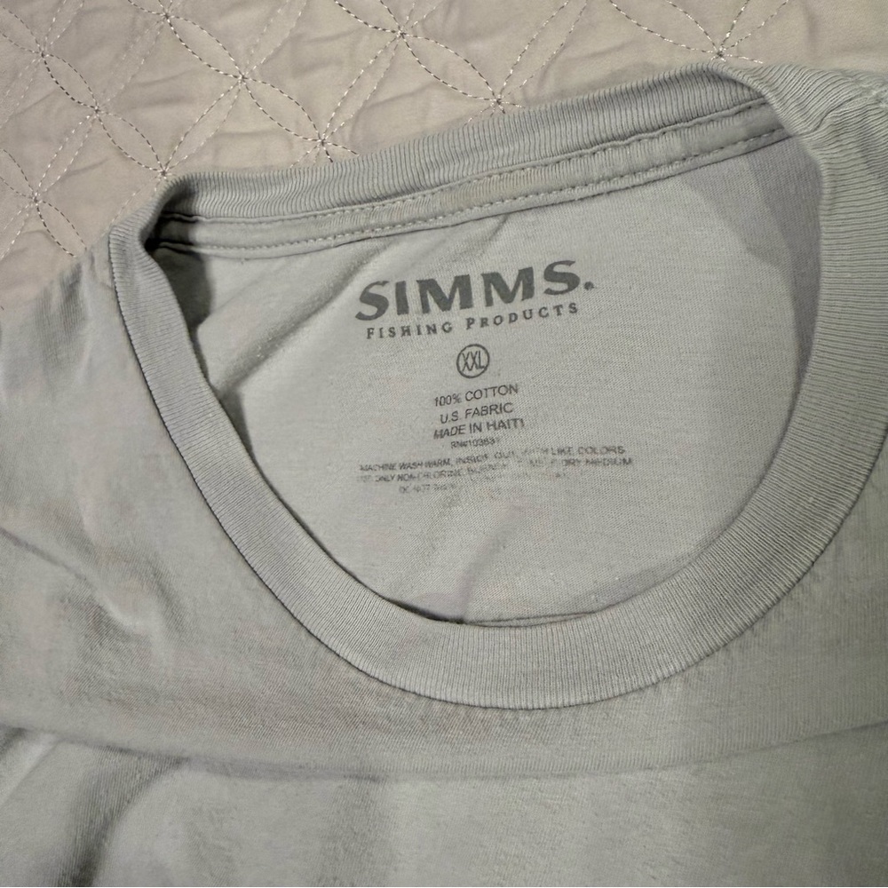 Simms Sky Blue Short Sleeve Tee - Size XXL - Picture 3 of 9